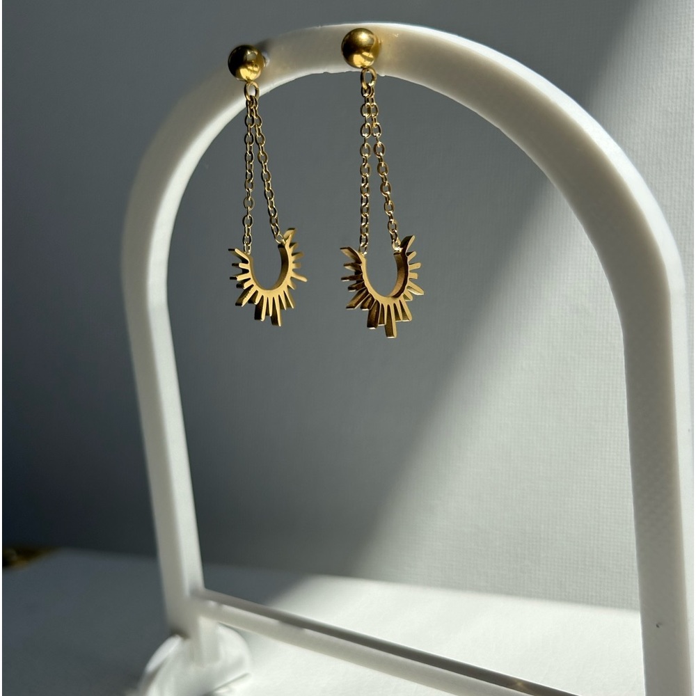 Sun tassel dangle earrings
